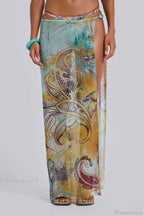 Long Skirt Bikini with Tassels Three Piece Swimsuit image 2