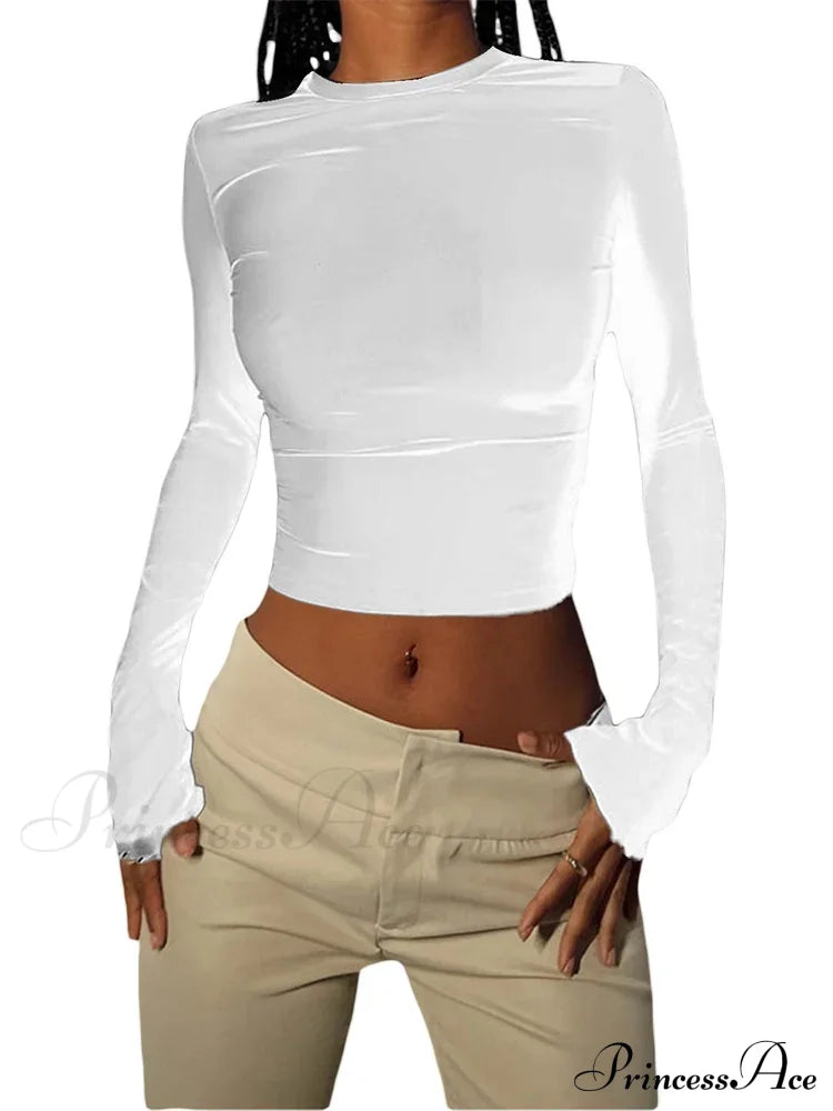 Long Sleeve Backless Casual Slim Fit Pullovers T-Shirts image 4