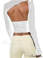 Long Sleeve Backless Casual Slim Fit Pullovers T-Shirts image 5