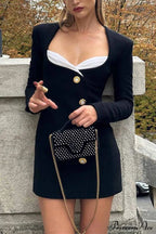 Long Sleeve Bodycon Dress with Buttons image 3