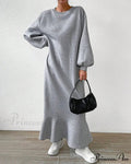 Long Sleeve Dress with Loose Pocket image 1