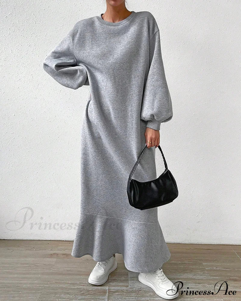 Long Sleeve Dress with Loose Pocket image 1