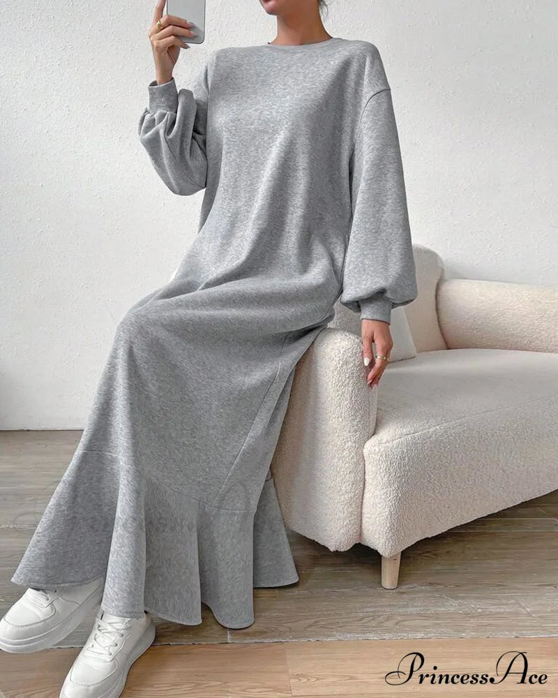 Long Sleeve Dress with Loose Pocket image 5
