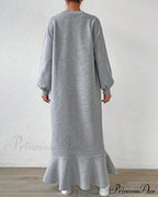 Long Sleeve Dress with Loose Pocket image 2