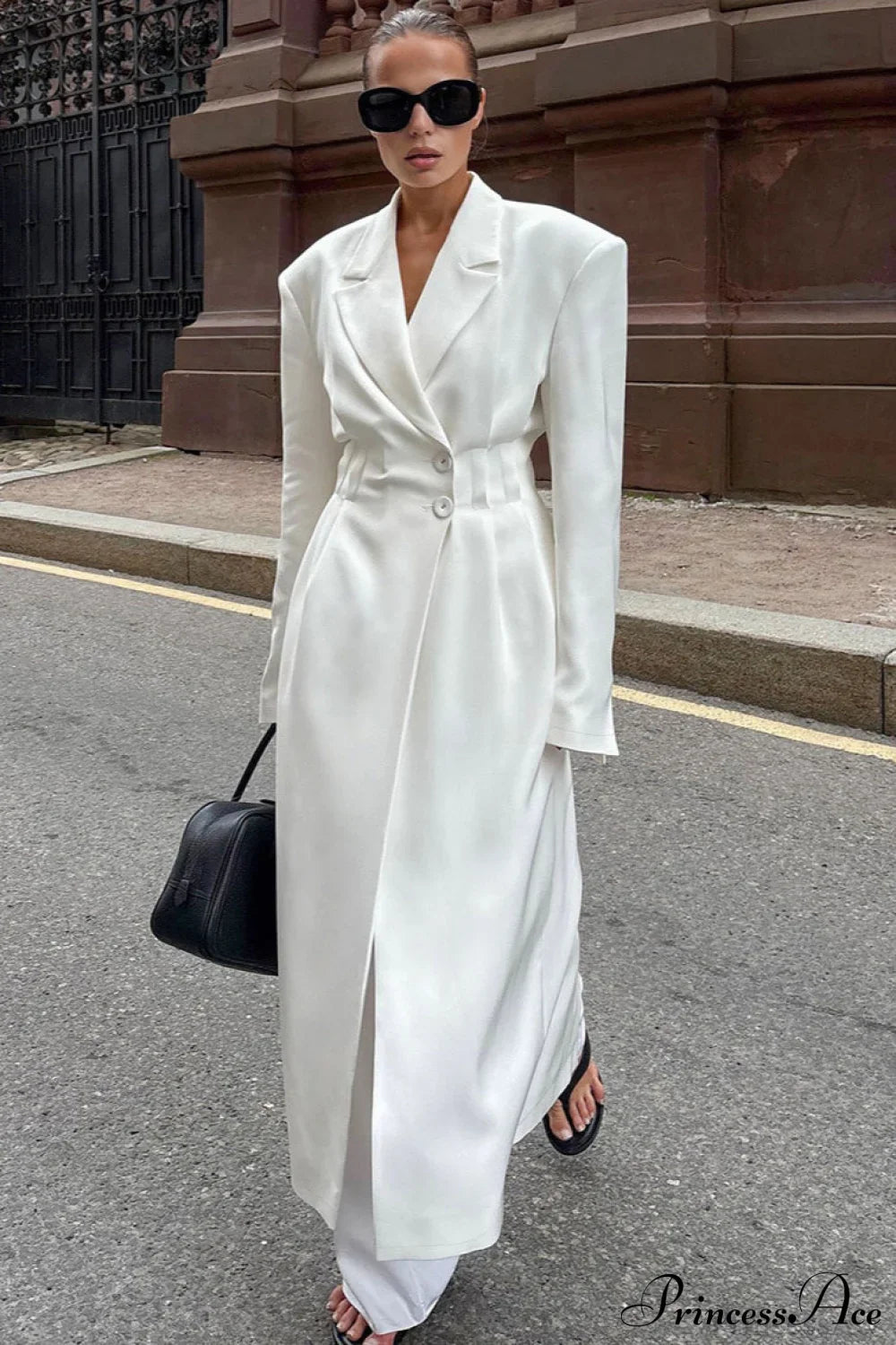 Long Sleeve Fitted Waist Long Chic Overcoat image 3