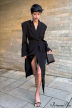 Long Sleeve Fitted Waist Long Chic Overcoat image 6