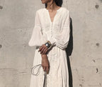Long Sleeve Oversized Floral Ethnic Boho Dress image 2