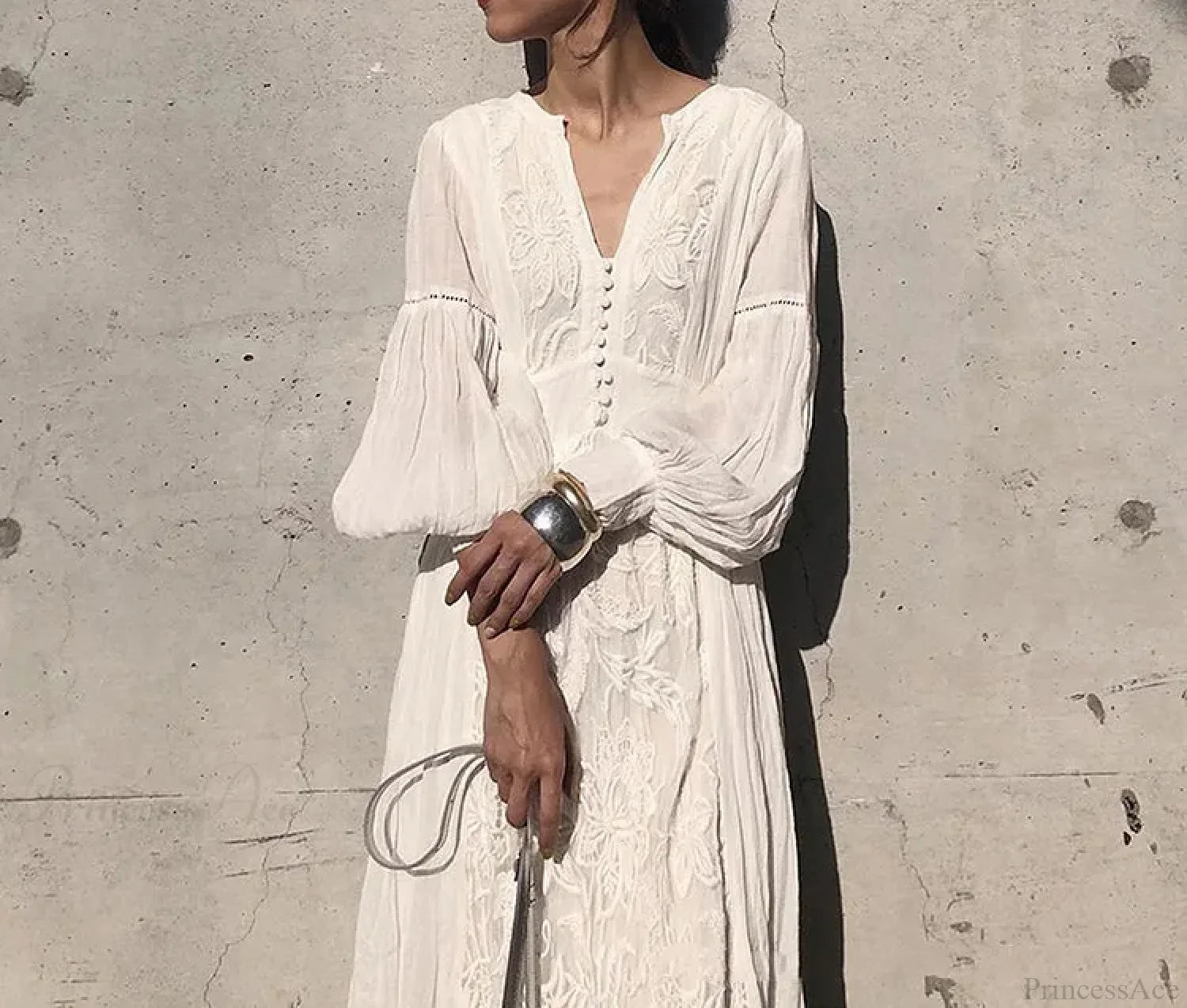 Long Sleeve Oversized Floral Ethnic Boho Dress image 2