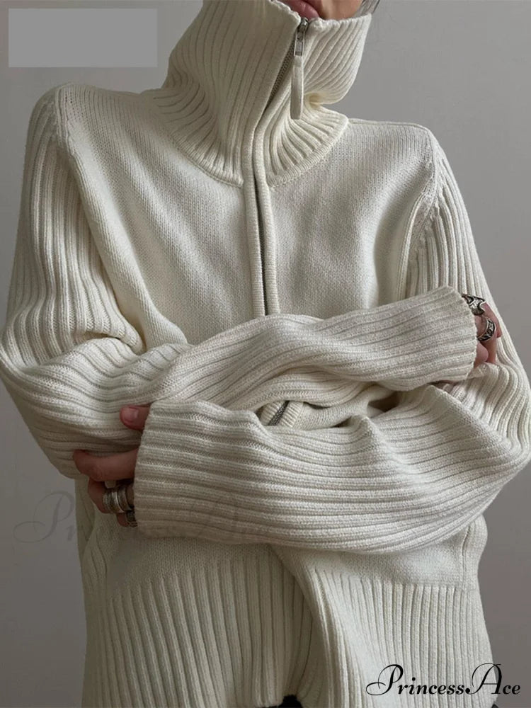 Long Sleeve Oversized Knitted Basic Loose Cardigans image 3