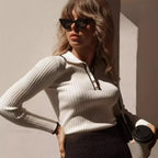 Long Sleeve Patchwork Colorblock Sweater image 5
