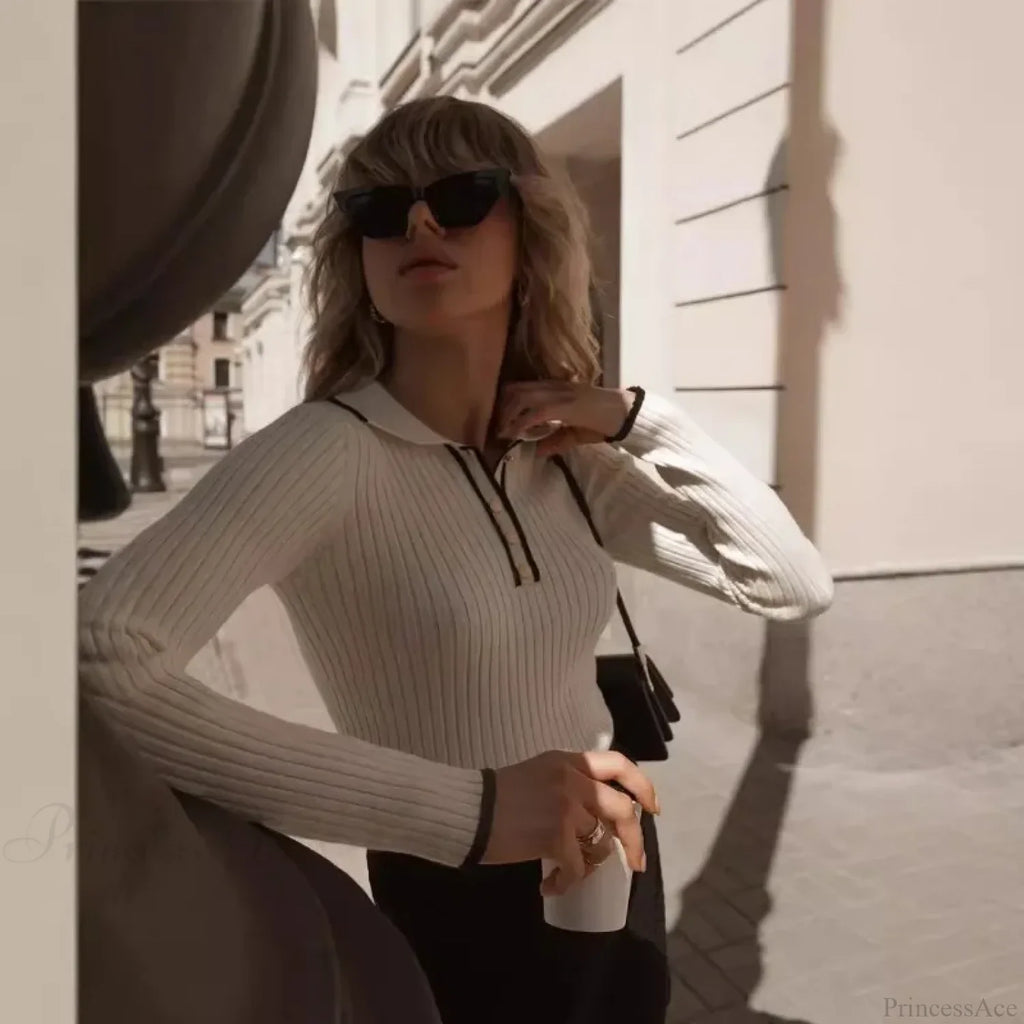 Long Sleeve Patchwork Colorblock Sweater image 4