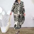 Long Sleeve Pleated Boho Dress image 3