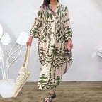 Long Sleeve Pleated Boho Dress image 5