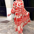 Long Sleeve Pleated Boho Dress image 6