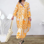 Long Sleeve Pleated Boho Dress image 7