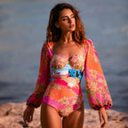 Long Sleeve Print Skirt Two Piece Set image 3