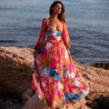Long Sleeve Print Skirt Two Piece Set image 1