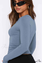 Long-Sleeve Round with Top Bodycon Neck image 6