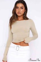 Long-Sleeve Round with Top Bodycon Neck image 18