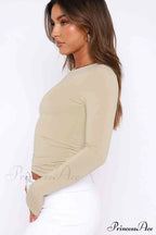 Long-Sleeve Round with Top Bodycon Neck image 17