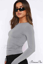 Long-Sleeve Round with Top Bodycon Neck image 3