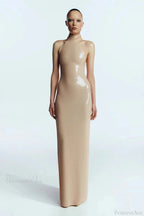 Long-Sleeve Sequin Slit Maxi Prom Dress image 3