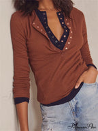 Long Sleeve Solid Color Deep V Neck Knitted Crop Knit Top image 6