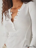 Long Sleeve Solid Color Deep V Neck Knitted Crop Knit Top image 5
