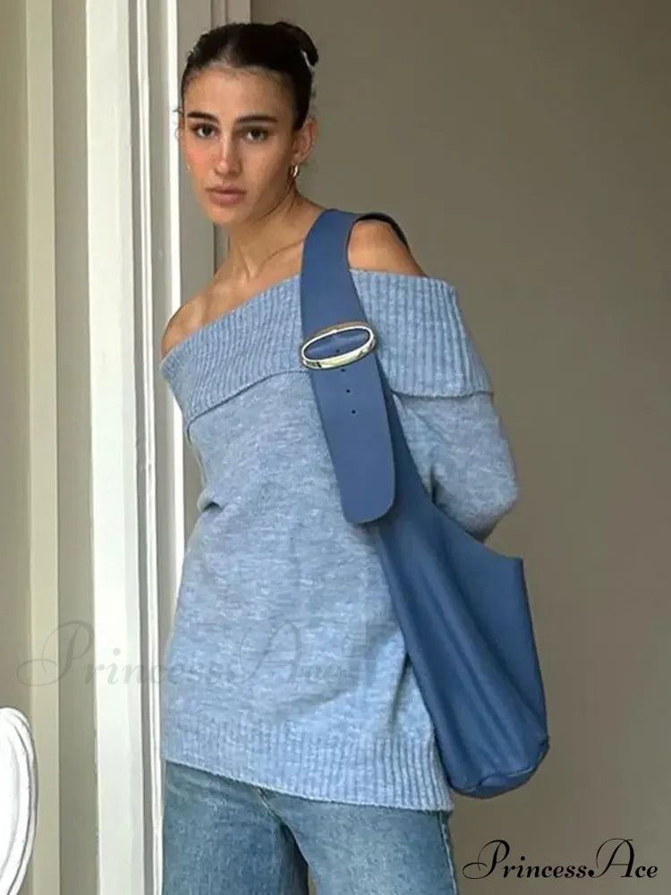 Long Sleeve Stylish Off Shoulder Sweater image 10