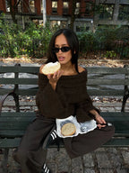 Long Sleeve Stylish Off Shoulder Sweater image 8