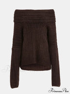 Long Sleeve Stylish Off Shoulder Sweater image 13