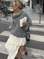 Long Sleeve Stylish Off Shoulder Sweater image 1