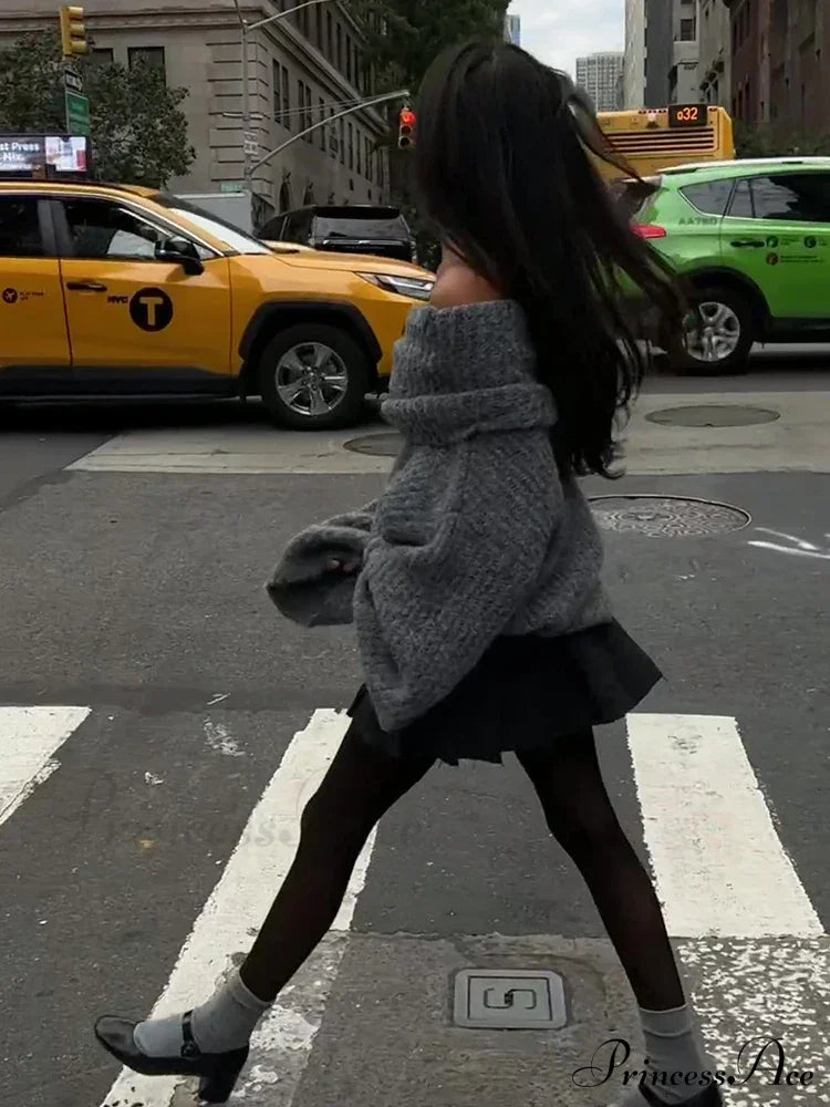 Long Sleeve Stylish Off Shoulder Sweater image 7