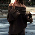 Long Sleeve Stylish Off Shoulder Sweater image 14