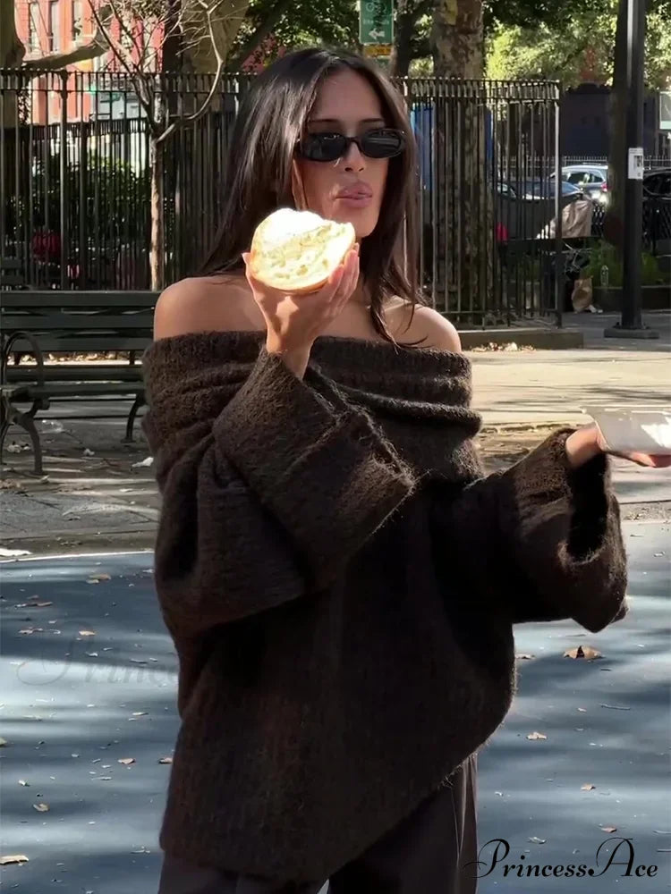 Long Sleeve Stylish Off Shoulder Sweater image 2