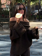 Long Sleeve Stylish Off Shoulder Sweater image 2