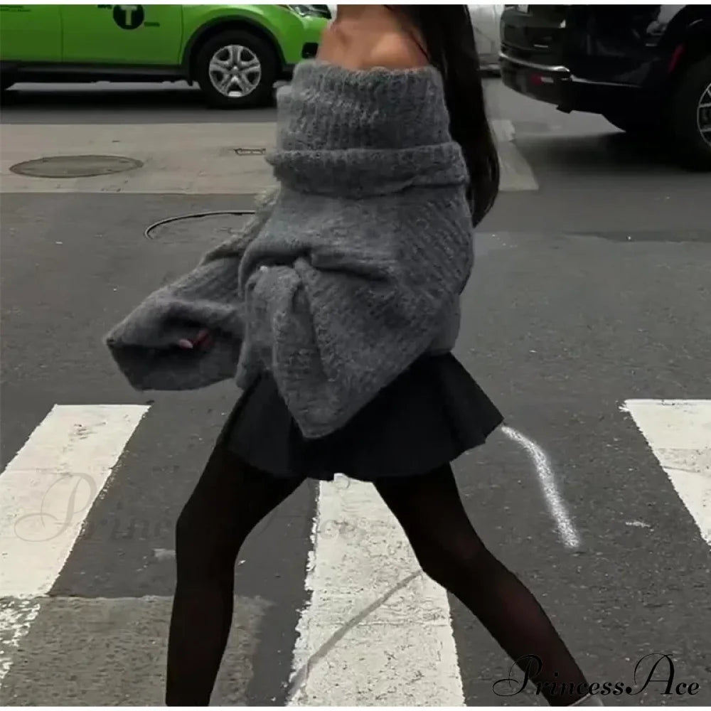 Long Sleeve Stylish Off Shoulder Sweater image 17