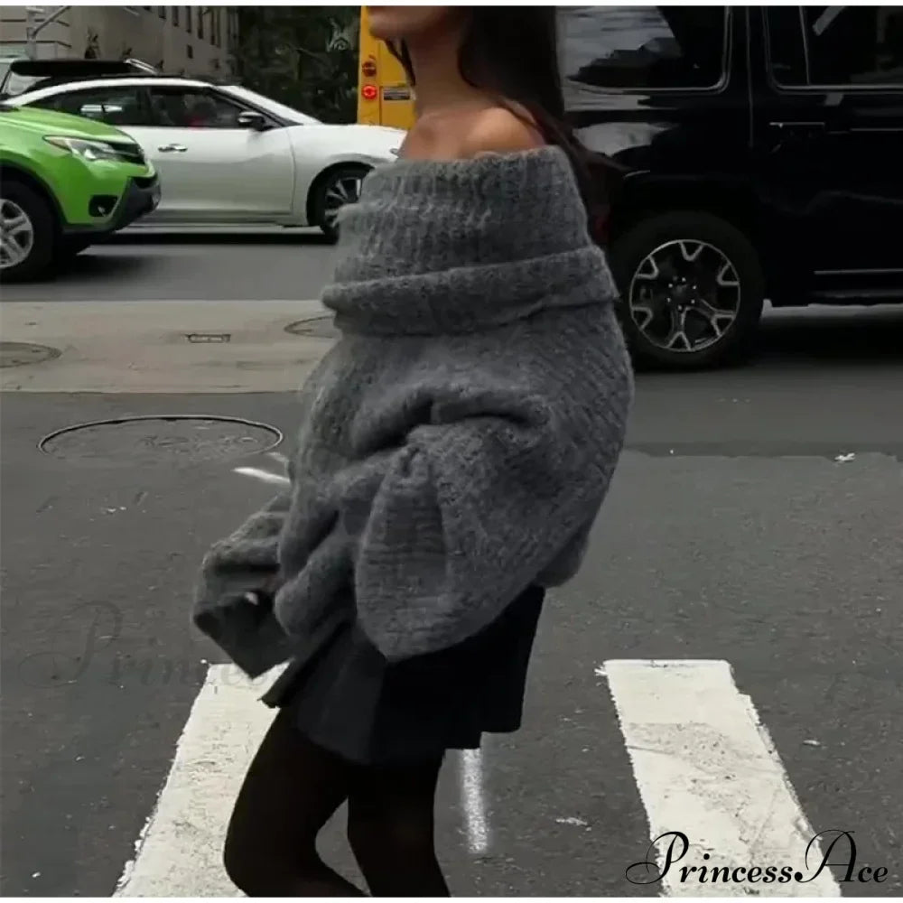 Long Sleeve Stylish Off Shoulder Sweater image 16