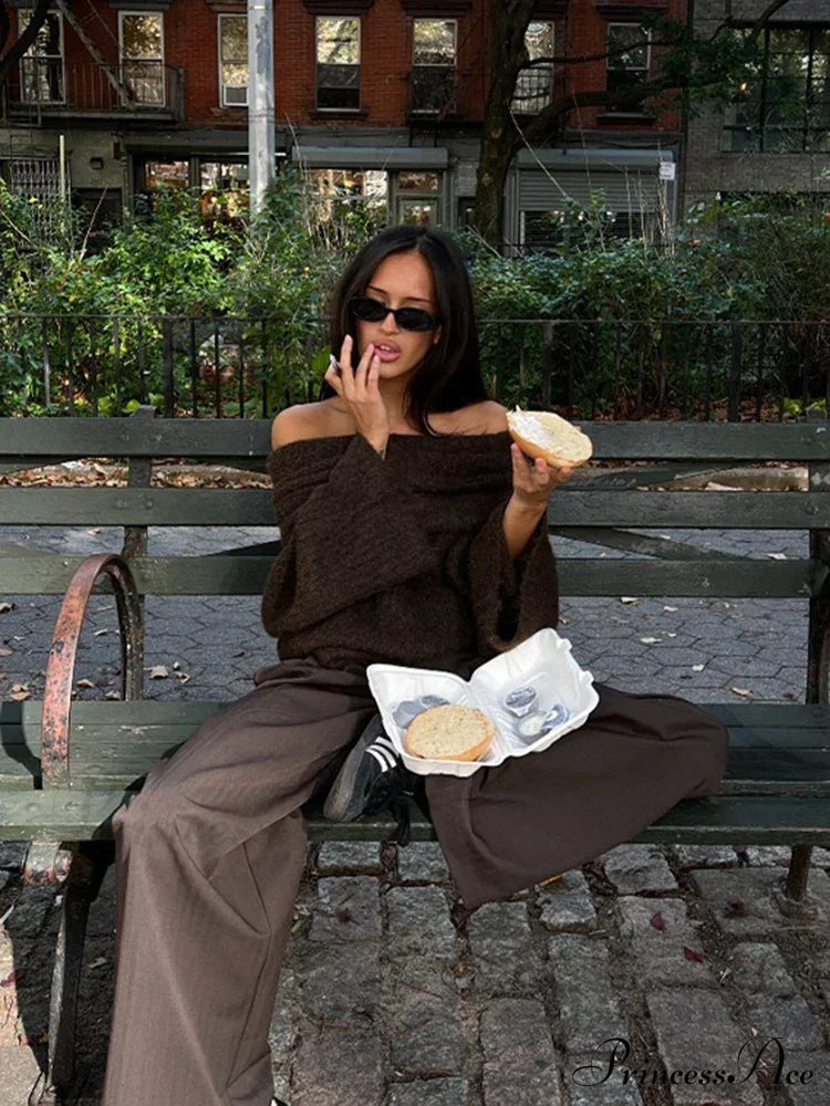 Long Sleeve Stylish Off Shoulder Sweater image 4