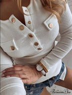 Long Sleeved Casual Button T-shirt image 1