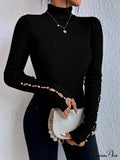 Long Top Rib-Knit with Turtleneck Arm Cutout image 1