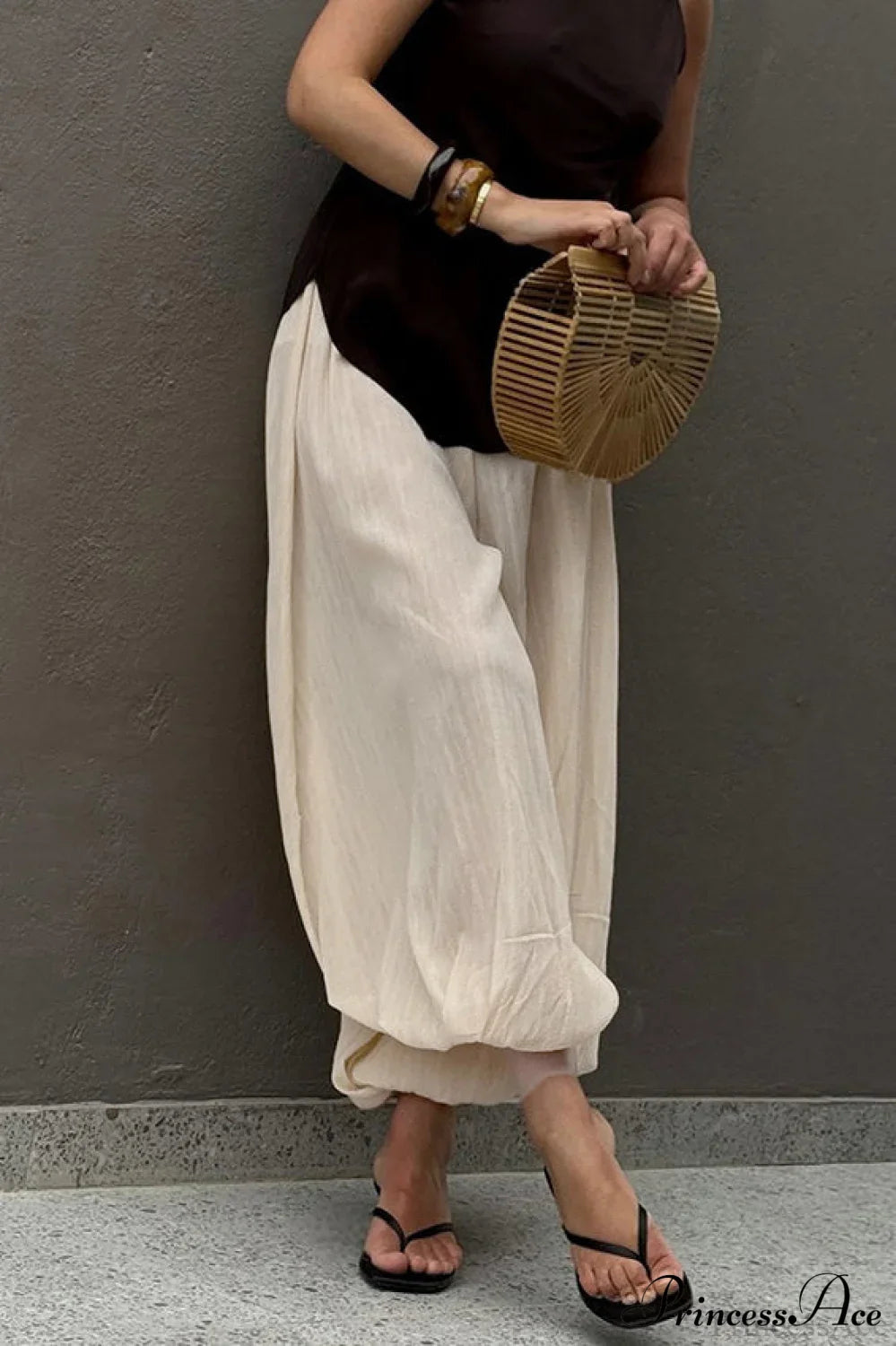 Loose Bubble Cuffed Pants image 2