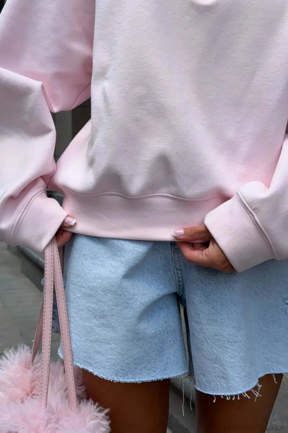 Loose Casual Letter Embroidery Half-Zip Sweatshirt image 3