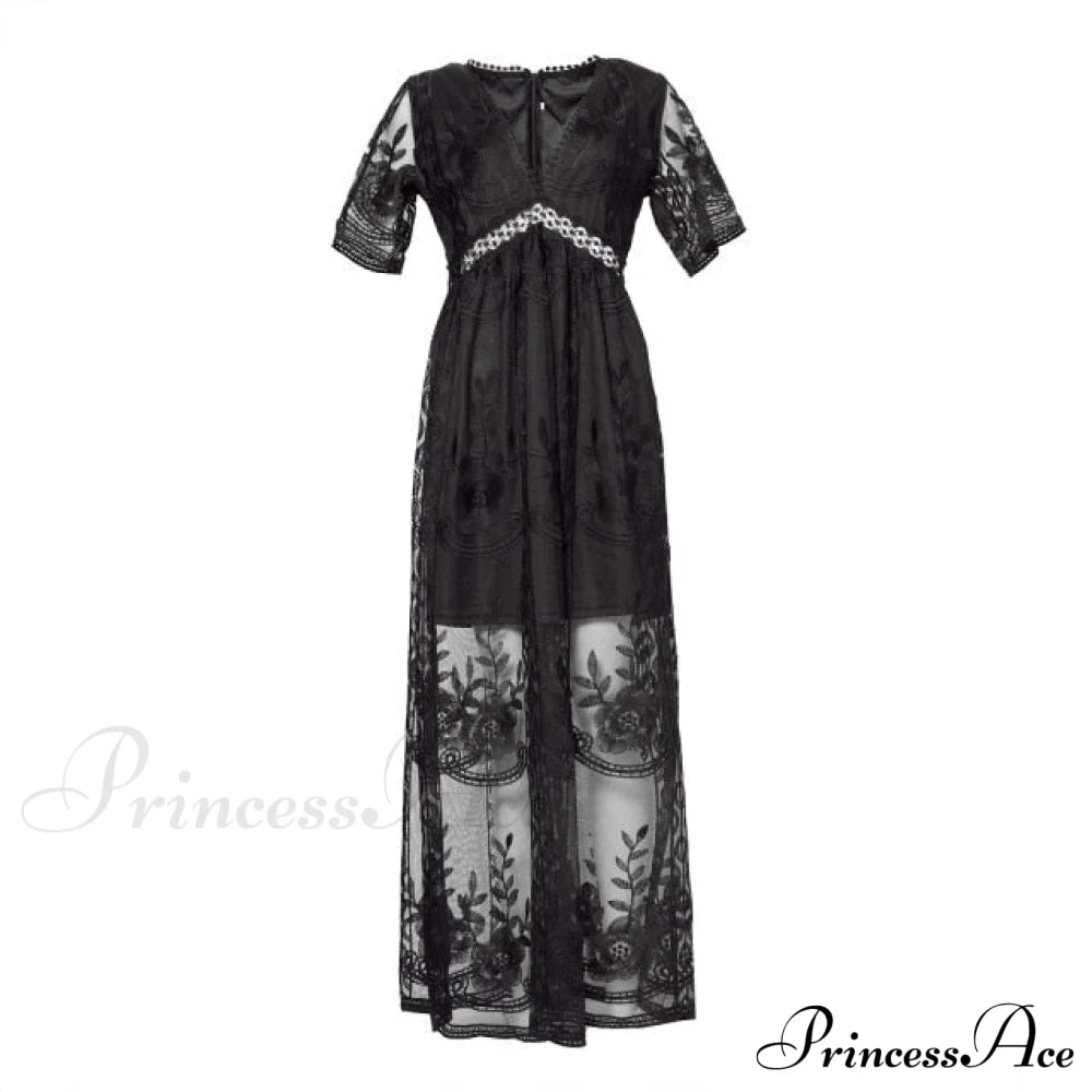 Loose Embroidery White Lace long Tunic Beach Dress image 6