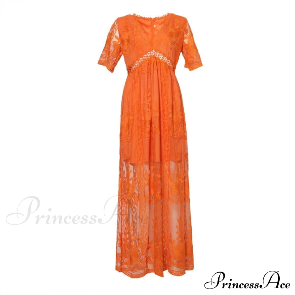 Loose Embroidery White Lace long Tunic Beach Dress image 8