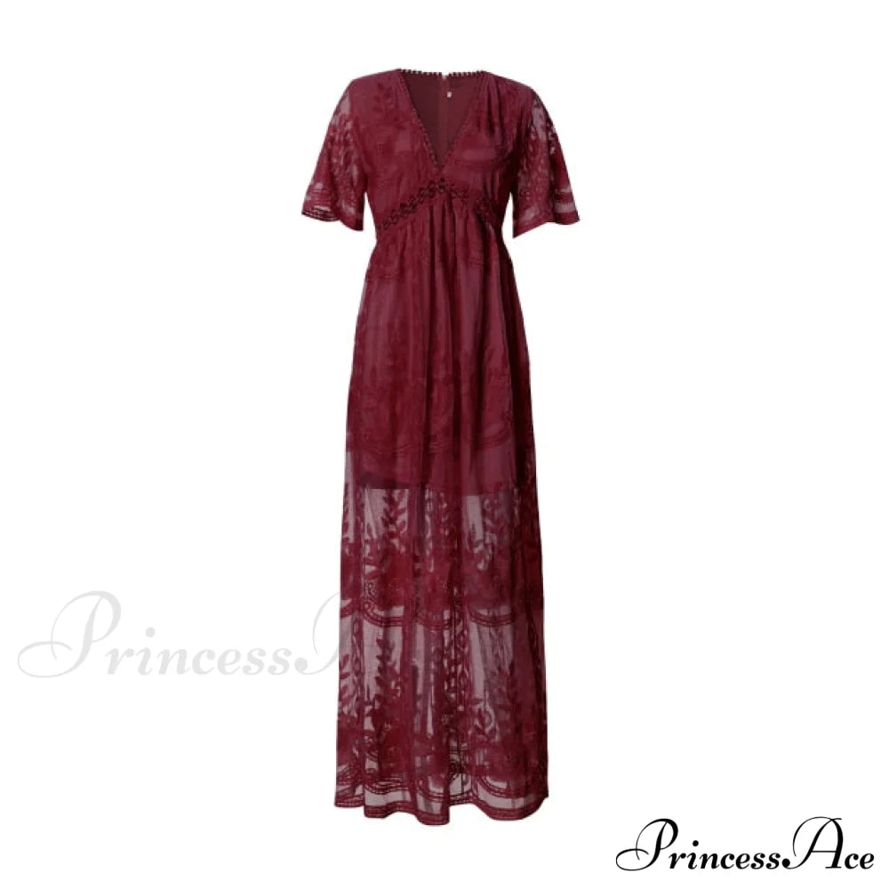 Loose Embroidery White Lace long Tunic Beach Dress image 5