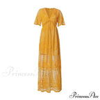 Loose Embroidery White Lace long Tunic Beach Dress image 2