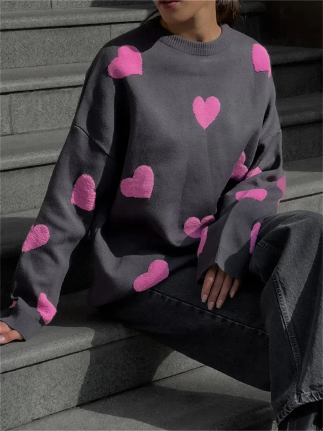 Loose Fashion Patchwork Long Sleeve Sweater image 9
