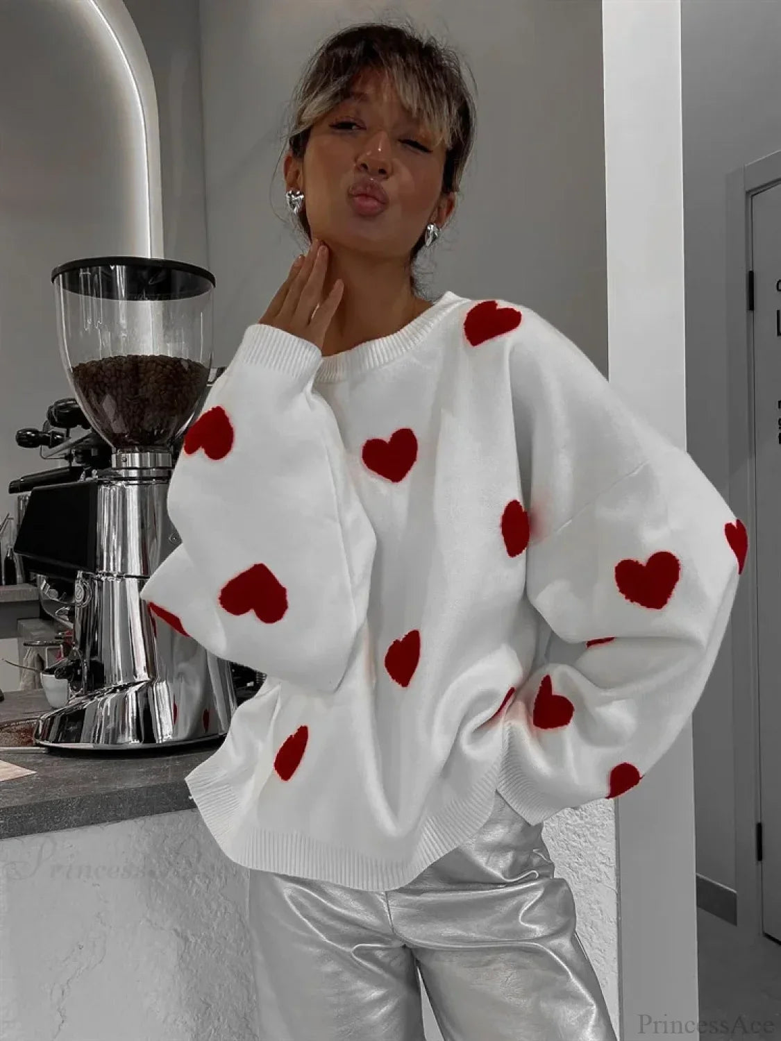 Loose Fashion Patchwork Long Sleeve Sweater image 5