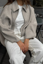 Loose Fit Brown Wool Jacket image 5
